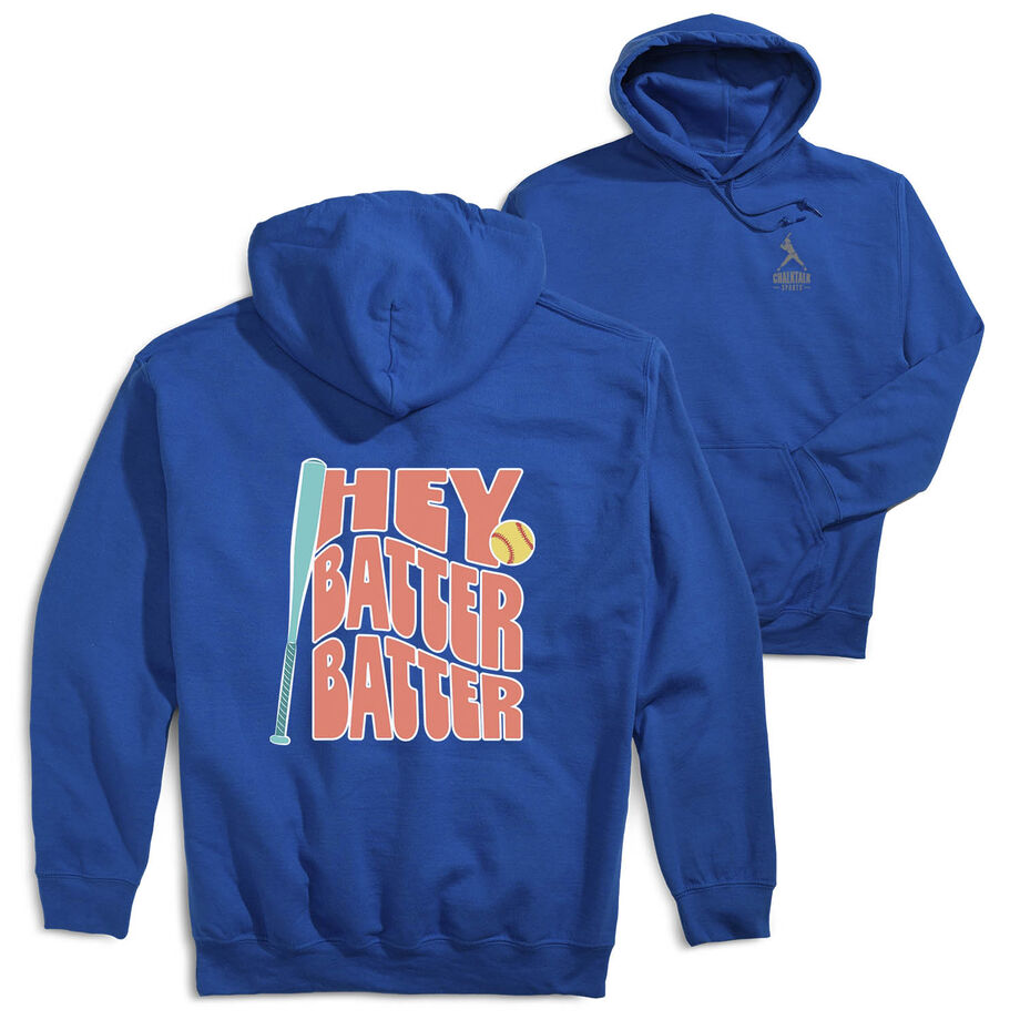 Softball Hooded Sweatshirt - Hey Batter Batter (Back Design)