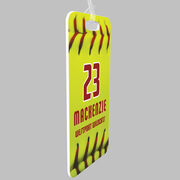 Softball Bag/Luggage Tag - Personalized Big Number with Softball Stitches