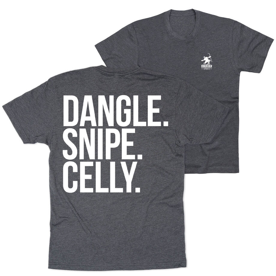 Hockey Short Sleeve T-Shirt - Dangle Snipe Celly Words (Back Design)