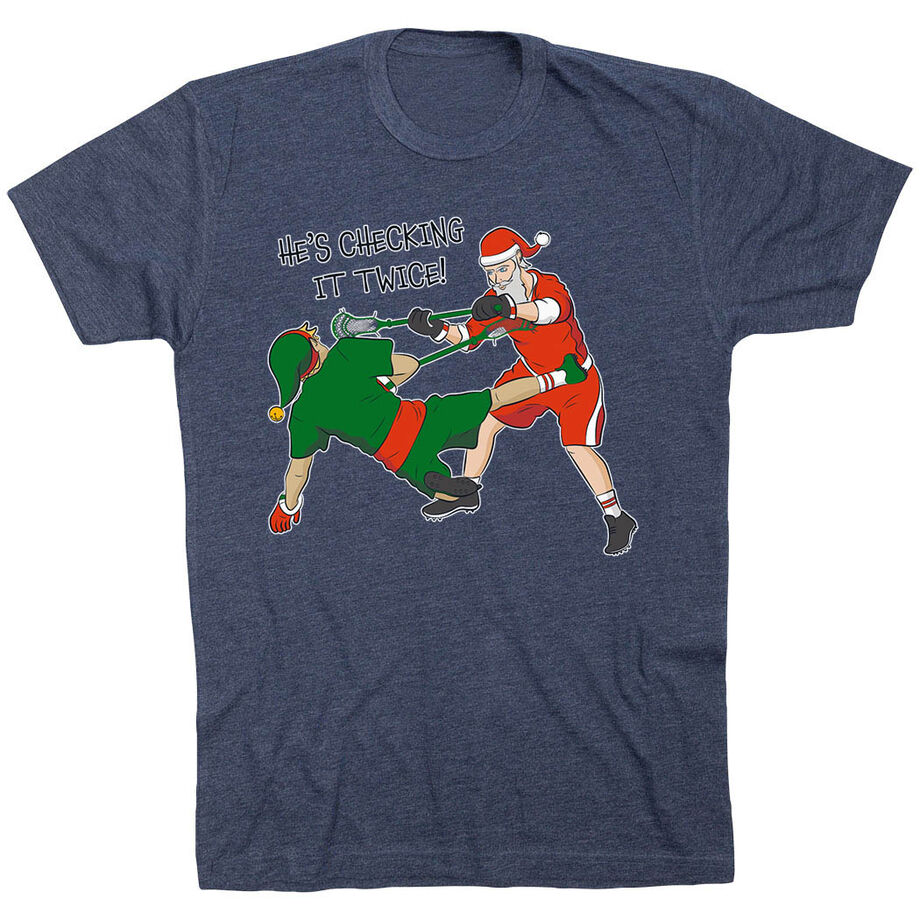 Guys Lacrosse Short Sleeve T-Shirt - Checking It Twice Lacrosse