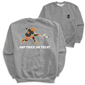 Hockey Crewneck Sweatshirt - Hat-Trick or Treat (Back Design)
