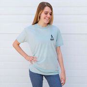 Softball T-Shirt Short Sleeve - I'd Rather Be Playing Softball Distressed (Back Design)