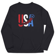 Soccer Long Sleeve Performance Tee - USA Patriotic