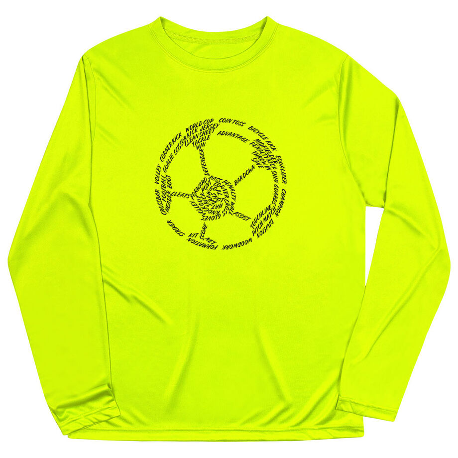 Soccer Long Sleeve Performance Tee - Soccer Words