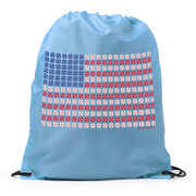 Baseball Drawstring Backpack Patriotic Baseball