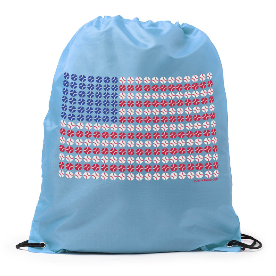 Baseball Drawstring Backpack Patriotic Baseball