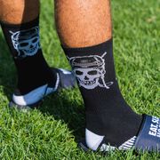 Hockey Woven Mid-Calf Socks - Skull