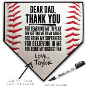 Baseball Home Plate Plaque - Dear Dad