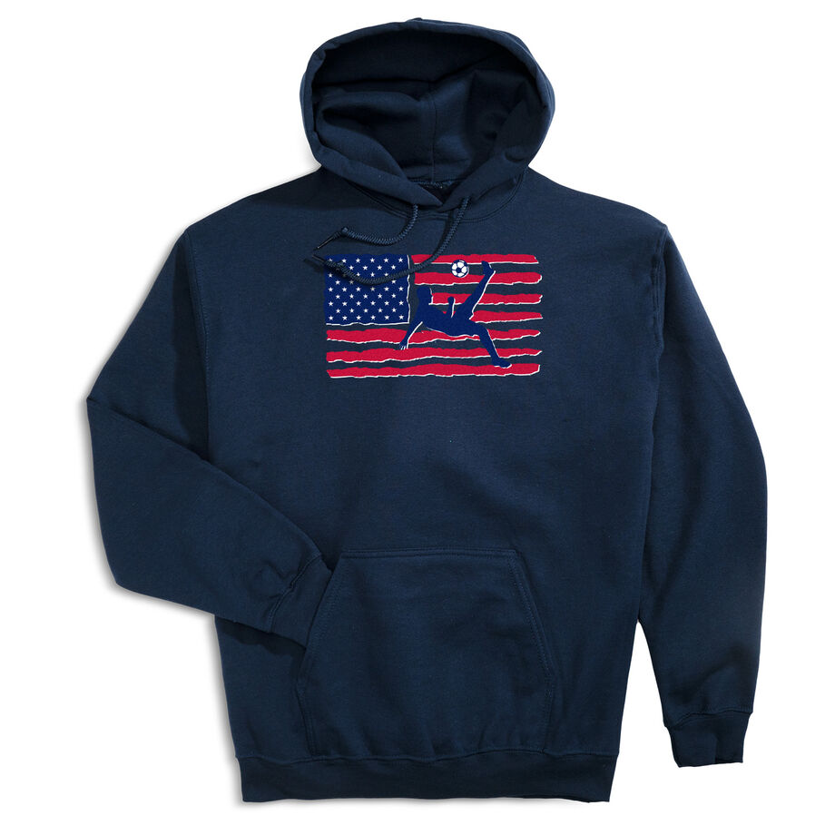 Soccer Hooded Sweatshirt - Guys Soccer Land That We Love - Personalization Image