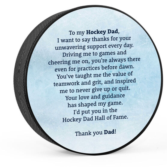 Printed Hockey Puck - Poem For Dad
