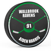 Personalized Hockey Puck - Crossed Sticks and Hockey Puck