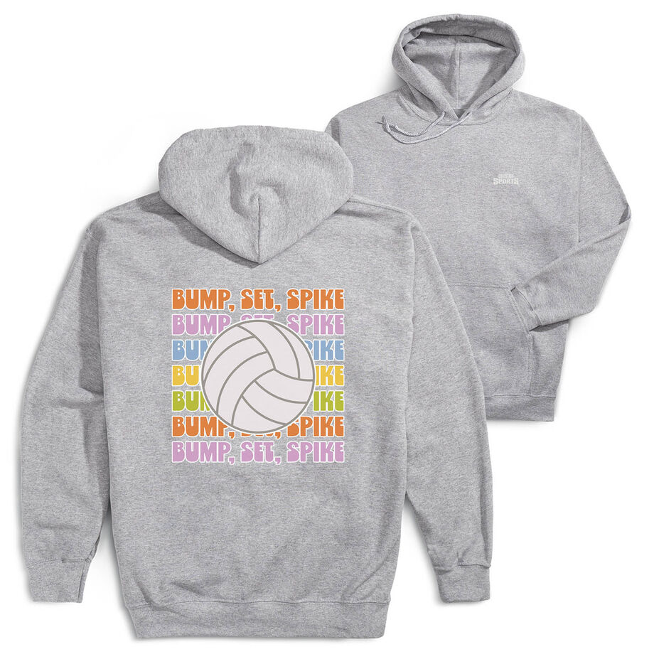 Volleyball Hooded Sweatshirt - Bump, Set, Spike (Back Design)