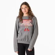 Hockey Crewneck Sweatshirt  - Hockey's My Favorite