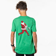 Baseball Short Sleeve T-Shirt - Home Run Santa (Back Design)