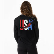 Soccer Tshirt Long Sleeve - USA Patriotic (Back Design)