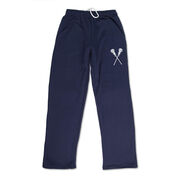 Girls Lacrosse Fleece Sweatpants - Crossed Sticks