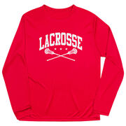 Guys Lacrosse Long Sleeve Performance Tee - Crossed Sticks