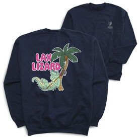 Guys Lacrosse Crewneck Sweatshirt - Lax Lizard (Back Design)