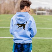 Guys Lacrosse Hooded Sweatshirt - Max The Lax Dog (Back Design)