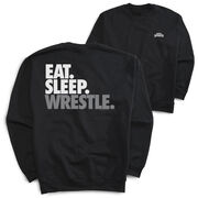 Wrestling Crewneck Sweatshirt - Eat Sleep Wrestle (Stack) (Back Design)