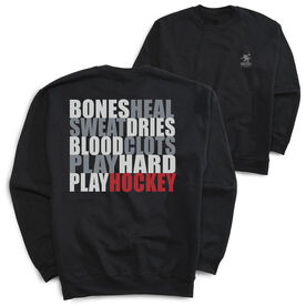 Hockey Crewneck Sweatshirt - Bones Saying (Back Design)