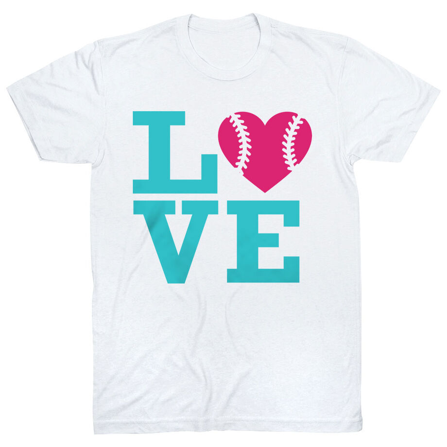 Softball T-Shirt Short Sleeve Love - Personalization Image