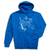 Hockey Hooded Sweatshirt - Hockey Goalie Sketch