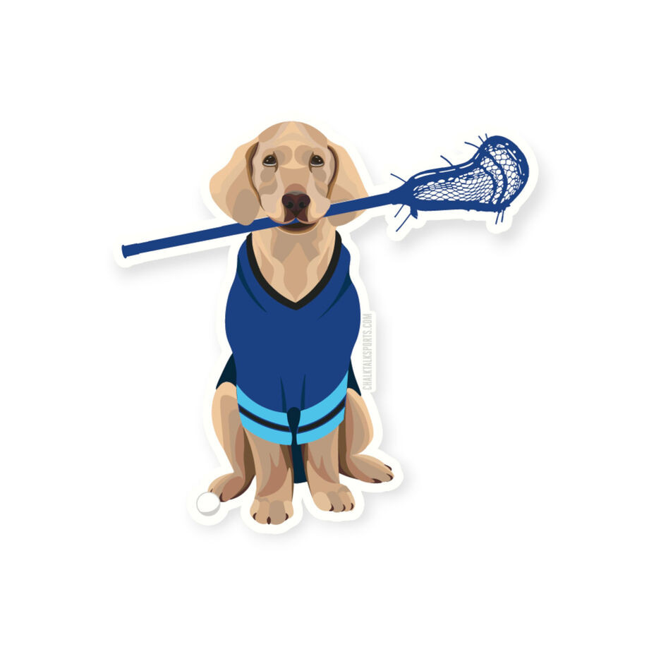 Guys Lacrosse Sticker - Laxer The Lax Dog