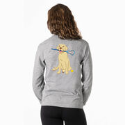 Girls Lacrosse Tshirt Long Sleeve - Chase The Lax Dog (Back Design)