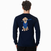 Baseball Tshirt Long Sleeve - Dinger the Baseball Dog (Back Design)