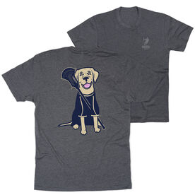 Guys Lacrosse Short Sleeve T-Shirt - Riley The Lacrosse Dog (Back Design)