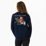Hockey Crewneck Sweatshirt - He's Checking It Twice (Back Design)