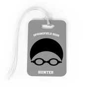 Swimming Bag/Luggage Tag - Personalized Swim Team Goggles and Cap