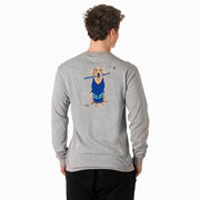 Hockey Tshirt Long Sleeve - Puck The Hockey Dog (Back Design)