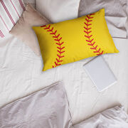 Softball Pillowcase - Close Up Stitches