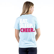 Cheerleading Short Sleeve T-Shirt - Eat Sleep Cheer (Back Design)