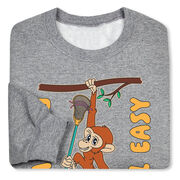 Guys Lacrosse Crewneck Sweatshirt - Play Hard, Chill Easy