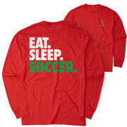 Soccer Tshirt Long Sleeve - Eat. Sleep. Soccer (Back Design)