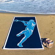 Guys Lacrosse Premium Beach Towel - Jump Shot