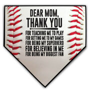 Baseball Home Plate Plaque - Dear Mom