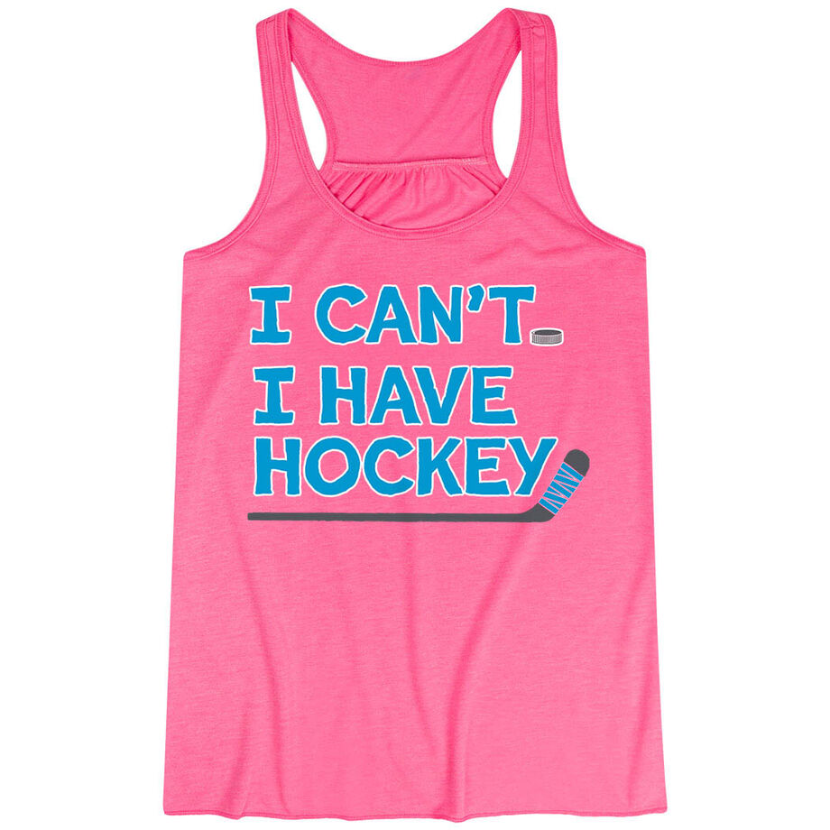 Hockey Flowy Racerback Tank Top - I Can't. I Have Hockey. 