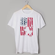 Hockey T-Shirt Short Sleeve - Hockey Dad American Flag