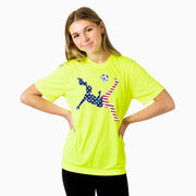 Soccer Short Sleeve Performance Tee - Girls Soccer Stars and Stripes Player