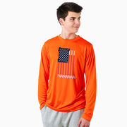 Hockey Long Sleeve Performance Tee - American Flag