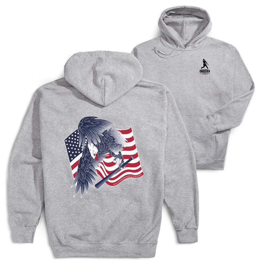 Baseball Hooded Sweatshirt - Baseball Eagle (Back Design)