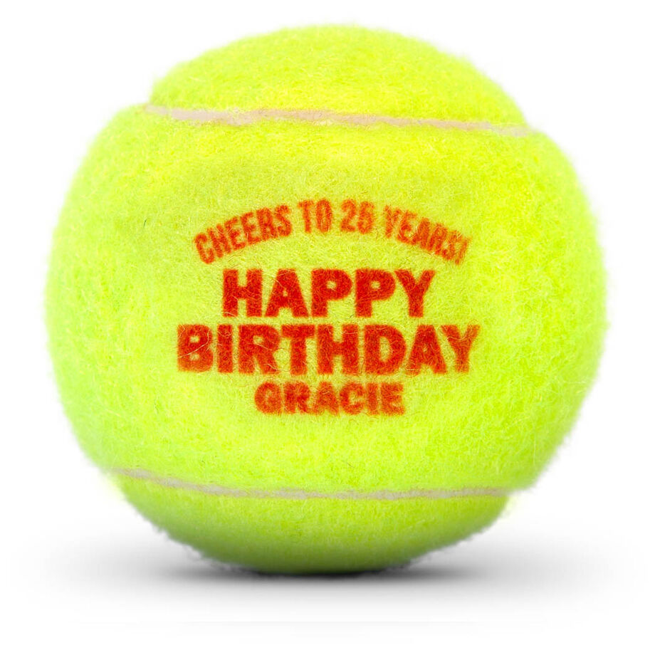 Personalized Tennis Ball - Happy Birthday