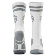 Basketball Mid-Calf Sock - Ball - White/Gray