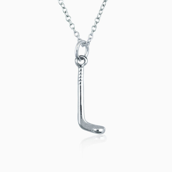 Silver Single Hockey Stick Necklace