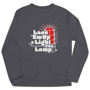 Hockey Long Sleeve Performance Tee - Lace 'Em Up And Light The Lamp