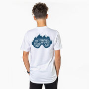 Skiing Short Sleeve T-Shirt - The Mountains Are Calling (Back Design)